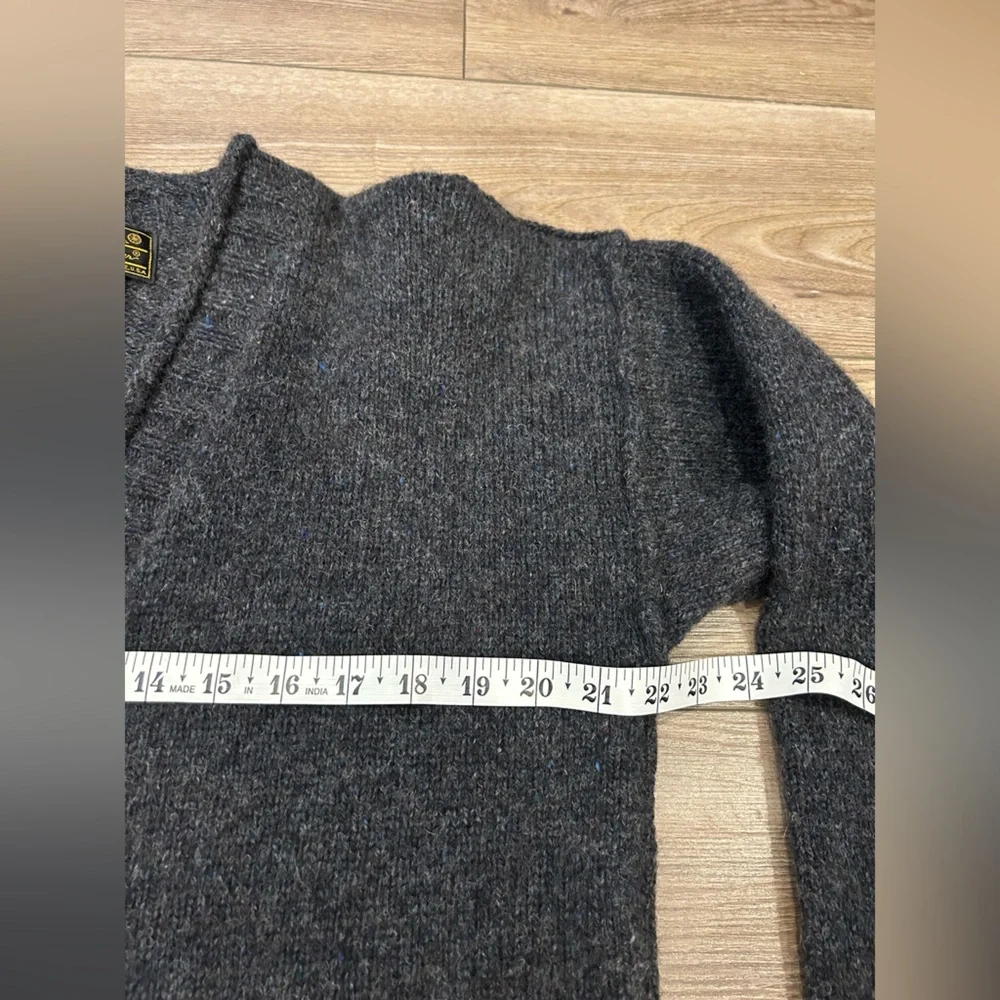 Eddie Bauer Lambswool Cardigan Sweater Charcoal Gray Size M